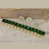India Art Gold Plated Kundan Stone & Pearl Necklace Set