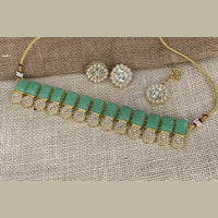 India Art Gold Plated Kundan Stone & Pearl Necklace Set