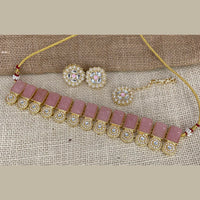 India Art Gold Plated Kundan Stone & Pearl Necklace Set