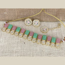 India Art Gold Plated Kundan Stone & Pearl Necklace Set