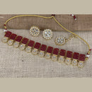 India Art Gold Plated Kundan Stone & Pearl Necklace Set