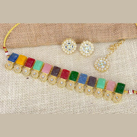 India Art Gold Plated Kundan Stone & Pearl Necklace Set
