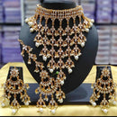 India Art Gold Plated Kundan Stone & Beads Necklace Set