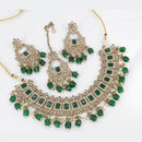India Art Gold Plated Ad Stone & Beads Choker Necklace Set