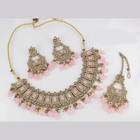 India Art Gold Plated Ad Stone & Beads Choker Necklace Set