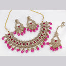 India Art Gold Plated Ad Stone & Beads Choker Necklace Set