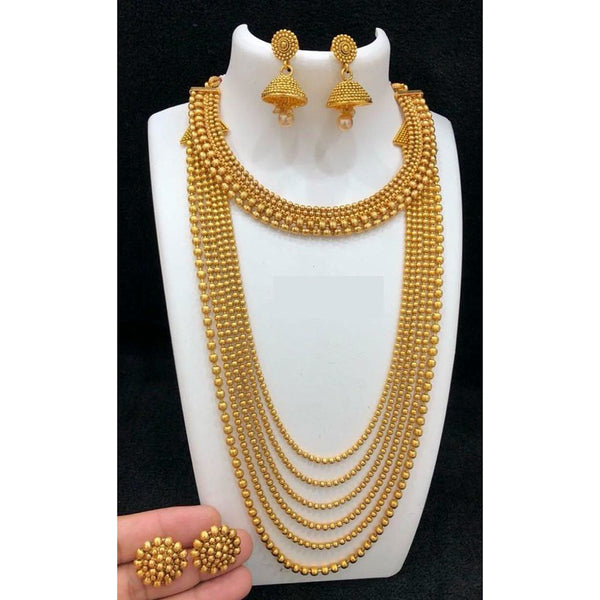 India Art Gold Plated Double Traditional Necklace Set