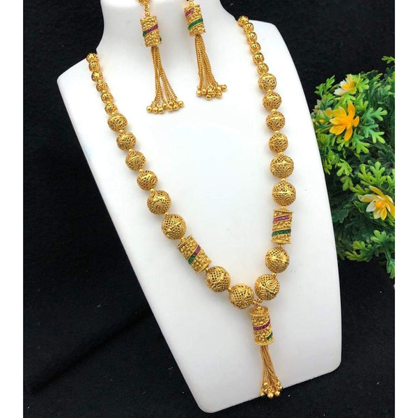 India Art Gold Plated Long Necklace Set