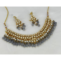 India Art Gold Plated Kundan Stone And Beads Necklace Set