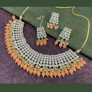 India Art Gold Plated Kundan Stone & Beads Choker Necklace Set