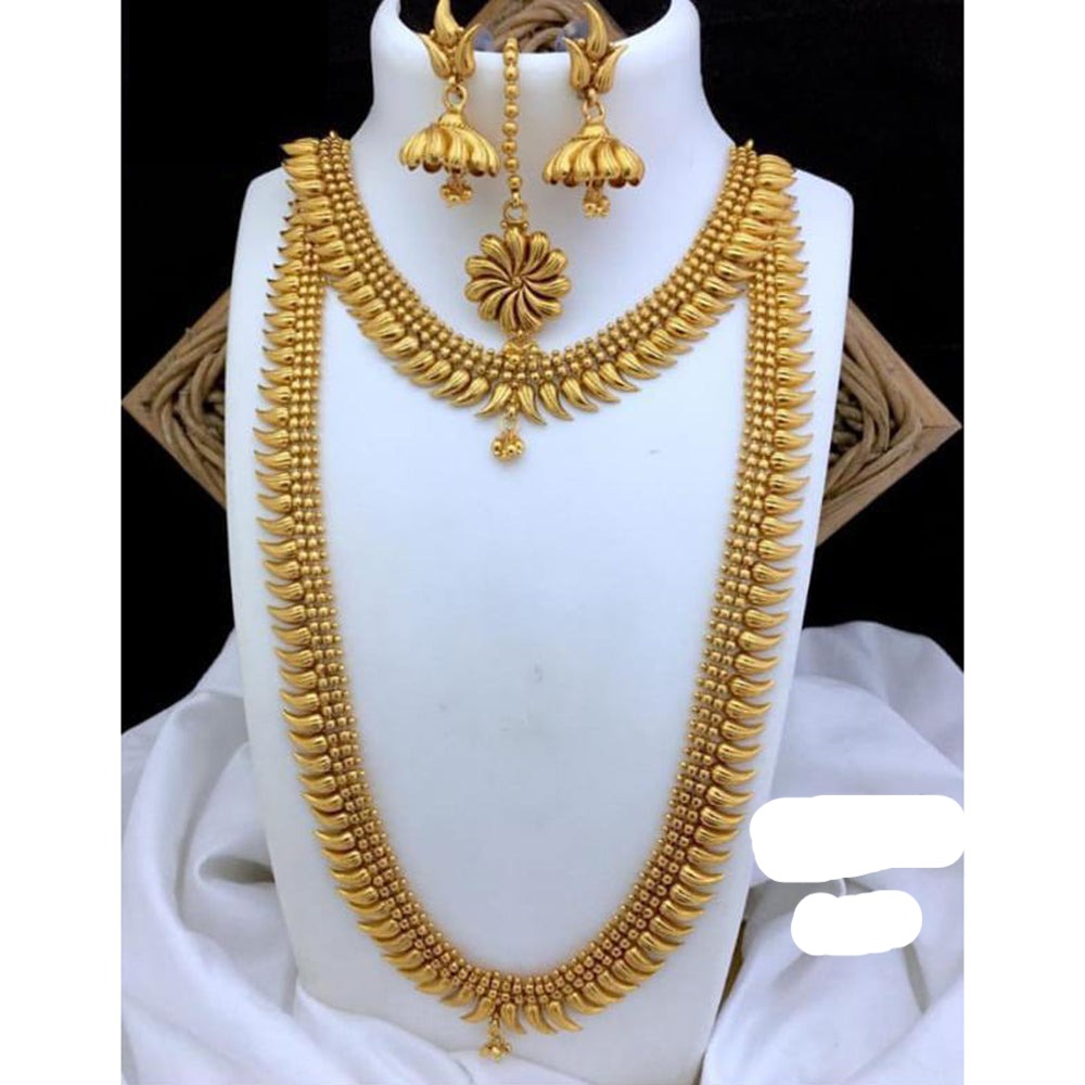 India Art Gold Plated Double Necklace Set