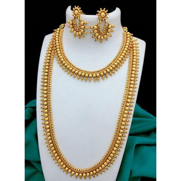 India Art Gold Plated Double Necklace Set