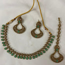 India Art Gold Plated Crystal Stone Choker Necklace Set