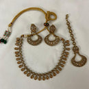 India Art Gold Plated Crystal Stone Choker Necklace Set