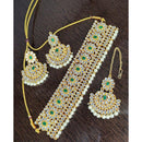 India Art Gold Plated Pota Kundan Stone And Pearl Necklace Set