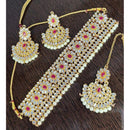 India Art Gold Plated Pota Kundan Stone And Pearl Necklace Set