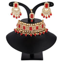 India Art Gold Plated Austrian Stone & Beads Choker Necklace Set