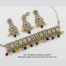 India Art Gold Plated Kundan Stone & Beads Choker Necklace Set