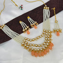 India Art Gold Plated Kundan Stone & Beads Necklace Set