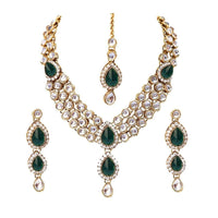 Etnico Traditional Gold Plated Kundan Necklace Set for Women (IJ315G)