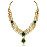 Etnico Traditional Gold Plated Kundan Necklace Set for Women (IJ315G)