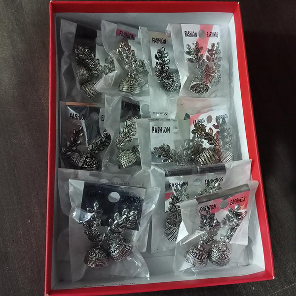 Shubh Art Oxidised Plated Pack Of 12 Dangler Earrings - 1317020