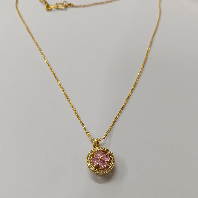 Mahavir Ad Stone Gold Plated Revolving Chain Pendant