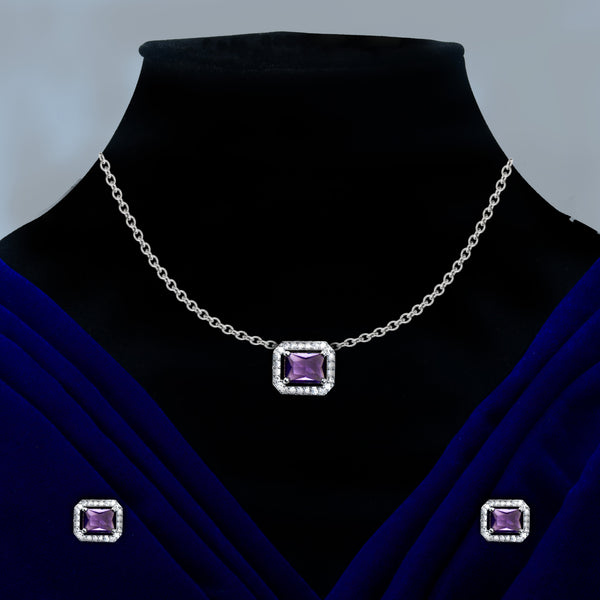 Nipura Iris Baguette Zircon Necklace-set