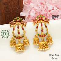 Diksha Collection Gold Plated Pota Stone Jhumkis Earrings