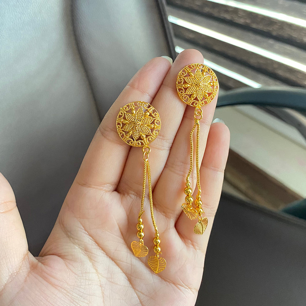 Mahavir Forming Gold Plated Dangler Earrings