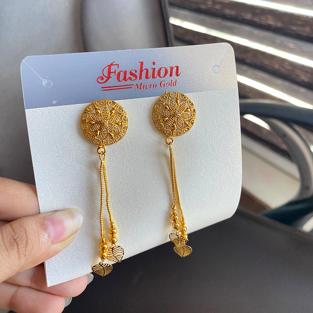 Mahavir Forming Gold Plated Dangler Earrings