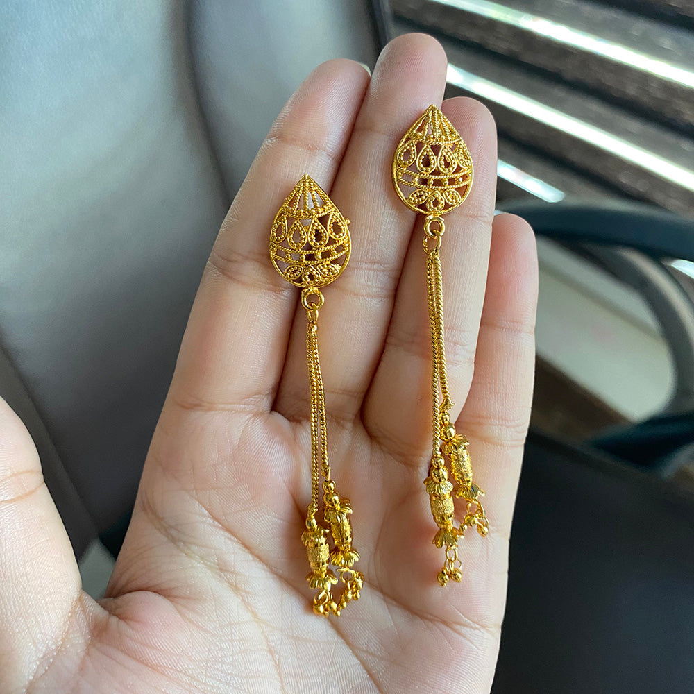 Mahavir Forming Gold Plated Dangler Earrings