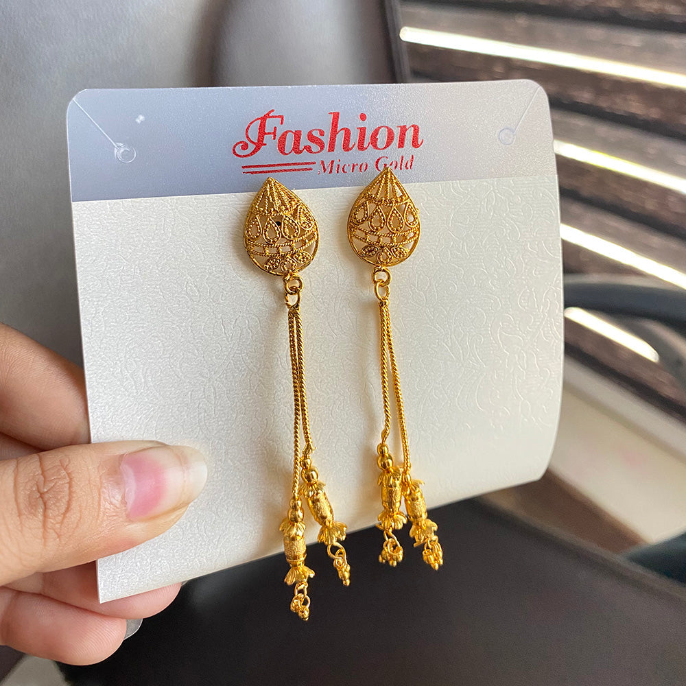 Mahavir Forming Gold Plated Dangler Earrings