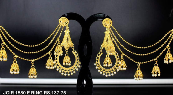 Mahavir Forming Gold Plated Jhumki Earrings  - JGIR 1580 E RING