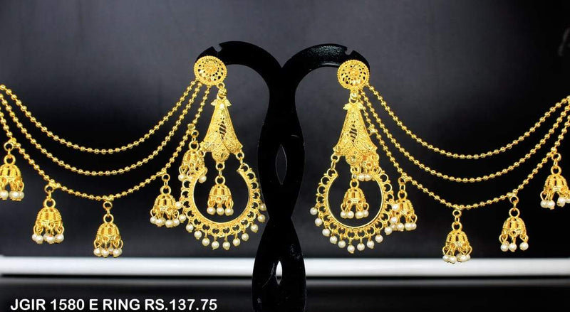 Mahavir Forming Gold Plated Jhumki Earrings  - JGIR 1580 E RING