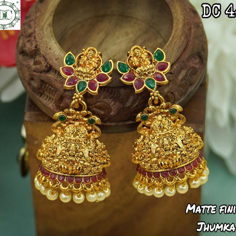 Diksha Collection Gold Plated Jhumki Earrings