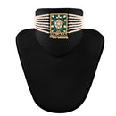 Etnico 18K Gold Plated Traditional Pearl & Kundan Meenakari Multistrand Necklace Jewellery Set With Earrings For Women (K118G)