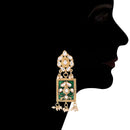 Etnico 18K Gold Plated Traditional Pearl & Kundan Meenakari Multistrand Necklace Jewellery Set With Earrings For Women (K118G)