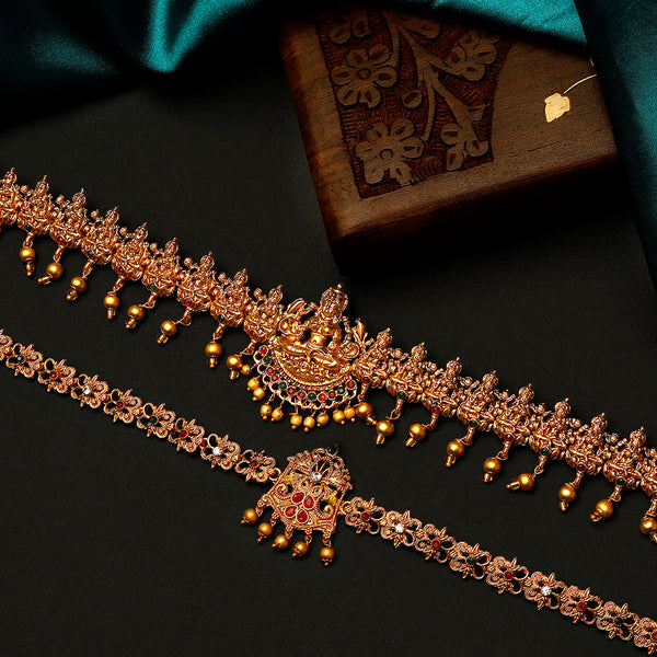 Shrishti Fashion Traditional Gold Plated Set of 2 Kamarband Combo for Women.
