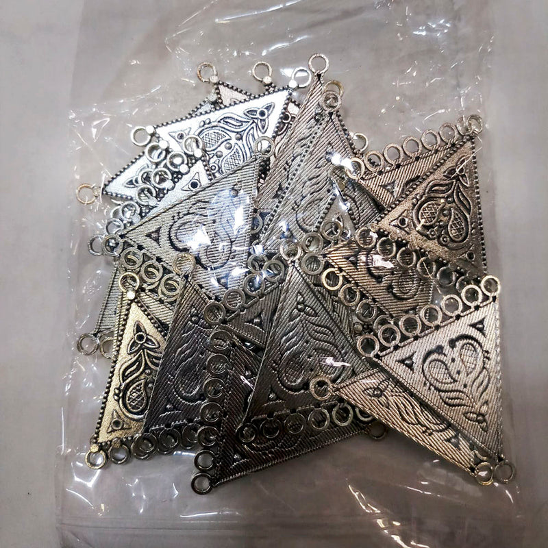 Kriaa DIY Oxidised Casting Metal Triangle Charms Charms / Locket / Pendants ( 100/500 Grams)