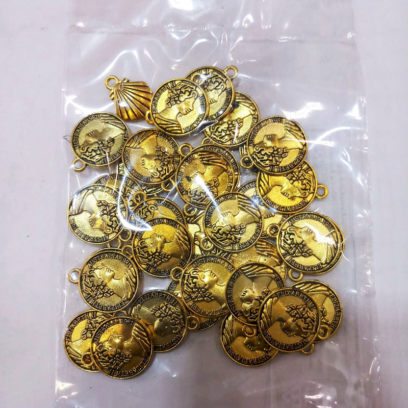 Kriaa DIY Gold Plated Casting Queen  Shape Charms / Locket / Pendants ( 100/500 Grams)