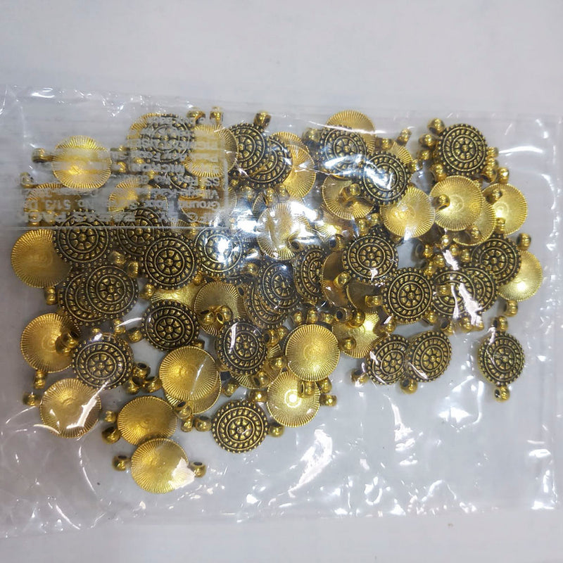 Kriaa DIY Gold Plated Casting Round Charms / Locket / Pendants ( 100/500 Grams)