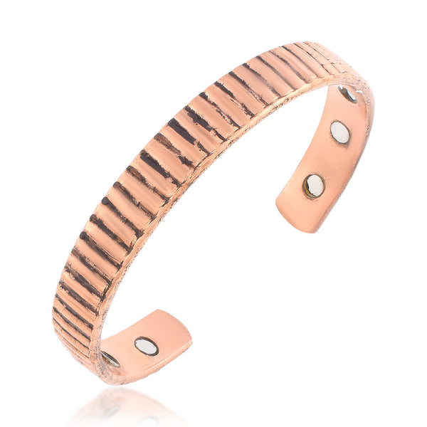Missmister Pure Copper Magnetic Ends Free Size Adjustable Health Benificial Cuff Kada Men Women (Kdni8206)