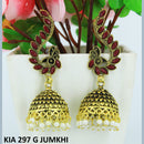 Mahavir Gold Plated Pota Stone And Pearl Jhumki Earrings
