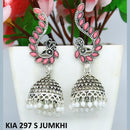 Mahavir Silver Plated Pota Stone And Pearl Jhumki Earrings