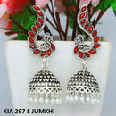 Mahavir Silver Plated Pota Stone And Pearl Jhumki Earrings
