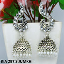 Mahavir Silver Plated Pota Stone And Pearl Jhumki Earrings