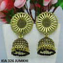 Mahavir Gold Plated Beads And Meenakari Jhumki Earrings