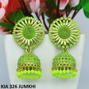 Mahavir Gold Plated Beads And Meenakari Jhumki Earrings