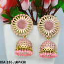 Mahavir Gold Plated Beads And Meenakari Jhumki Earrings
